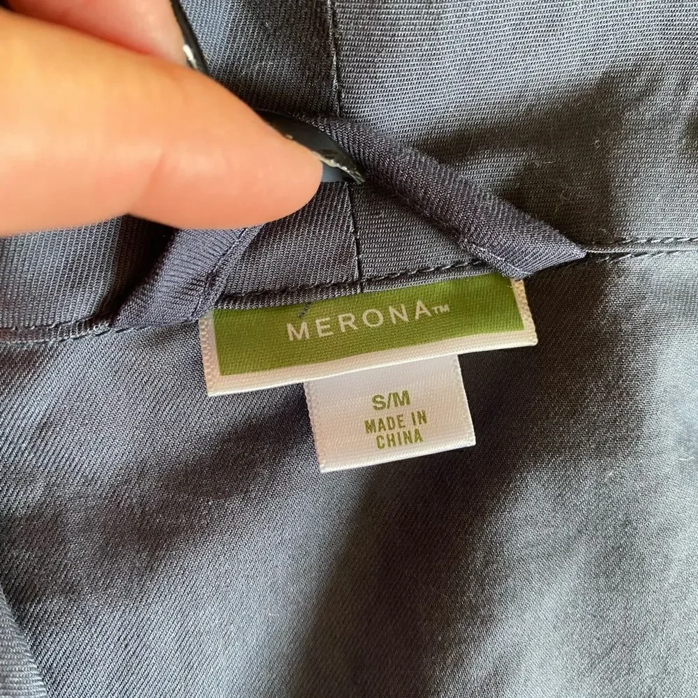 Merona Robe Cotton lightweight Thin‎ Blue Pockets Women’s Size Small New